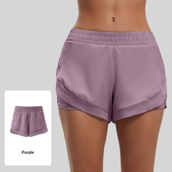 Workout Fitness Shorts, Seamless Bare-feel Yoga Shorts With Pockets - Image 4