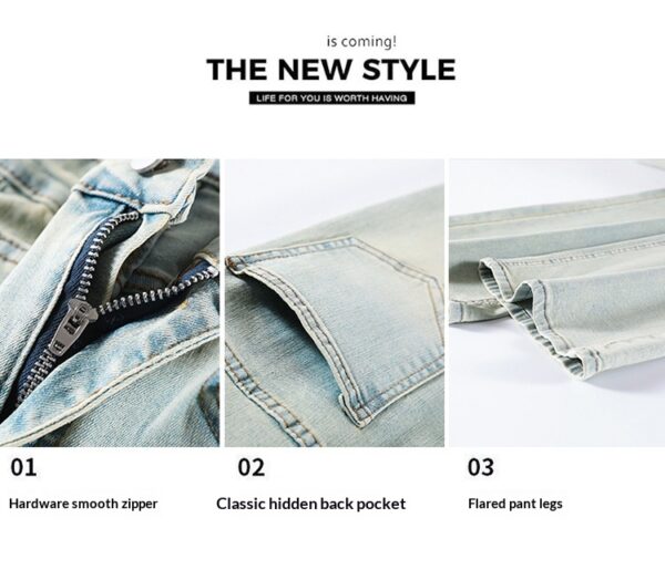 Light Blue American-Style Flared Jeans For Women - Image 8