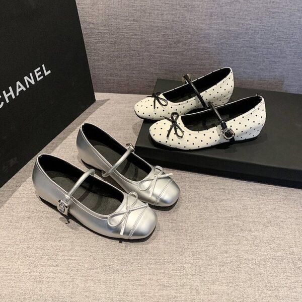 Women's French Style Bow Embellished Shallow Cut Hidden Wedge Heel Single Shoes, 2026 New Collection, Gentle Evening Style Fashion Dress Shoes With One-Strap Buckle