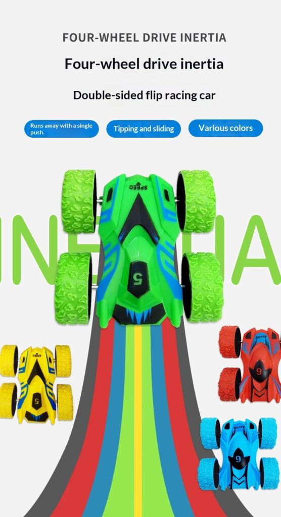 Inertia-powered Double-sided Rolling Off-road Vehicle For Kids