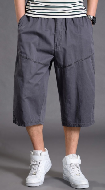 Sports Cropped Trousers Men's Loose Shorts Plus Fat Plus Size Fat Guy Casual Thin 7-point Overalls - Image 8