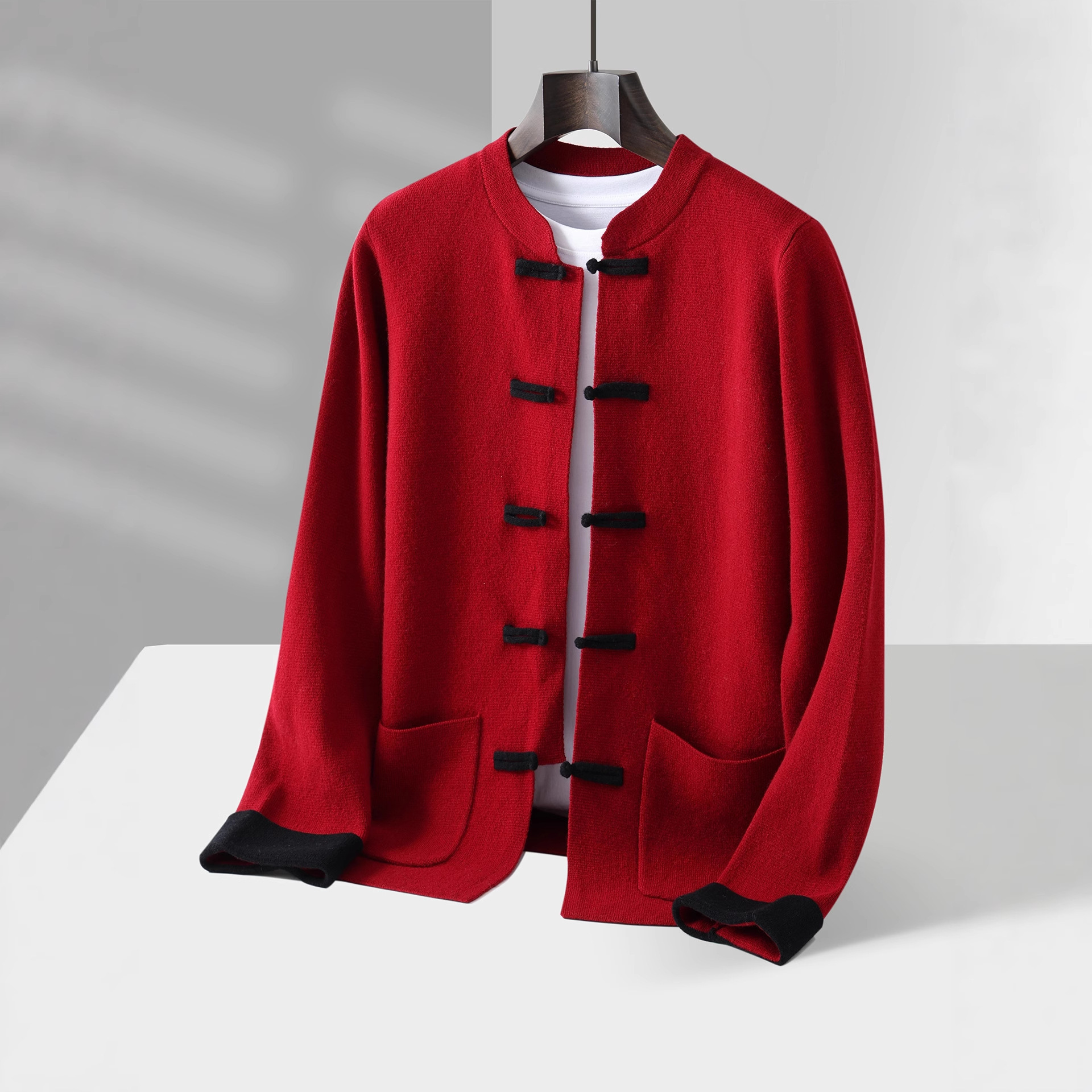 Chinese-style Tang Suit Mens Retro Casual Long-sleeve Jacket - Image 1