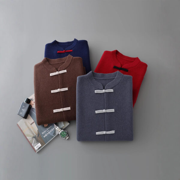 Chinese-style Tang Suit Mens Retro Casual Long-sleeve Jacket - Image 4