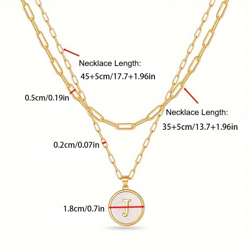 Circular Minimalist 26-Letter Pendant Double-Layer Necklace - Image 10