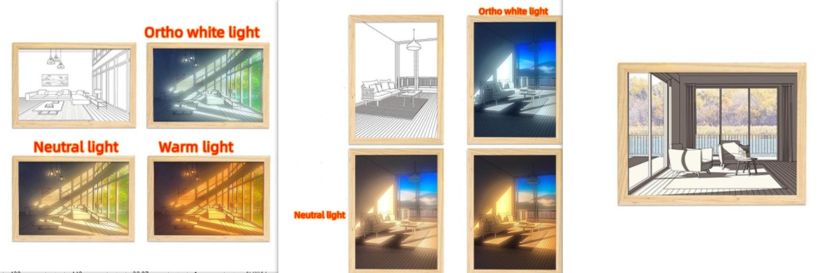 Illuminated Picture LED Decorative Light Painting Bedside Picture Style Creative Modern Simulate Sunshine Drawing Night Light Gift - Image 80