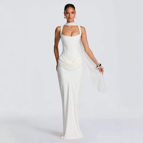 Women's Strapless Sleeveless Sheath Maxi Dress - Image 2