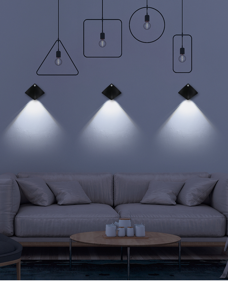 Wireless USB Rechargeable Decor Wall Lamp Human Body Sensing Home Decor Night Lights Bedroom Porch Balcony Corridor Decor Lamps - Image 14