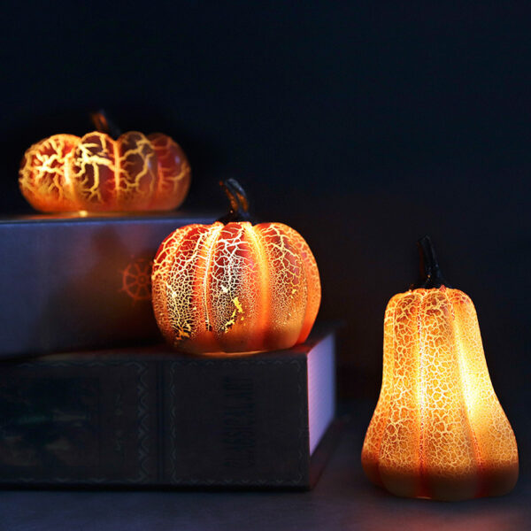 New Halloween Pumpkin Lantern Simulation Pumpkin LED Candle Lamp Resin Luminous Pumpkin - Image 11