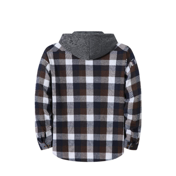Mens Trendy Plaid Hooded Jacket - Image 17