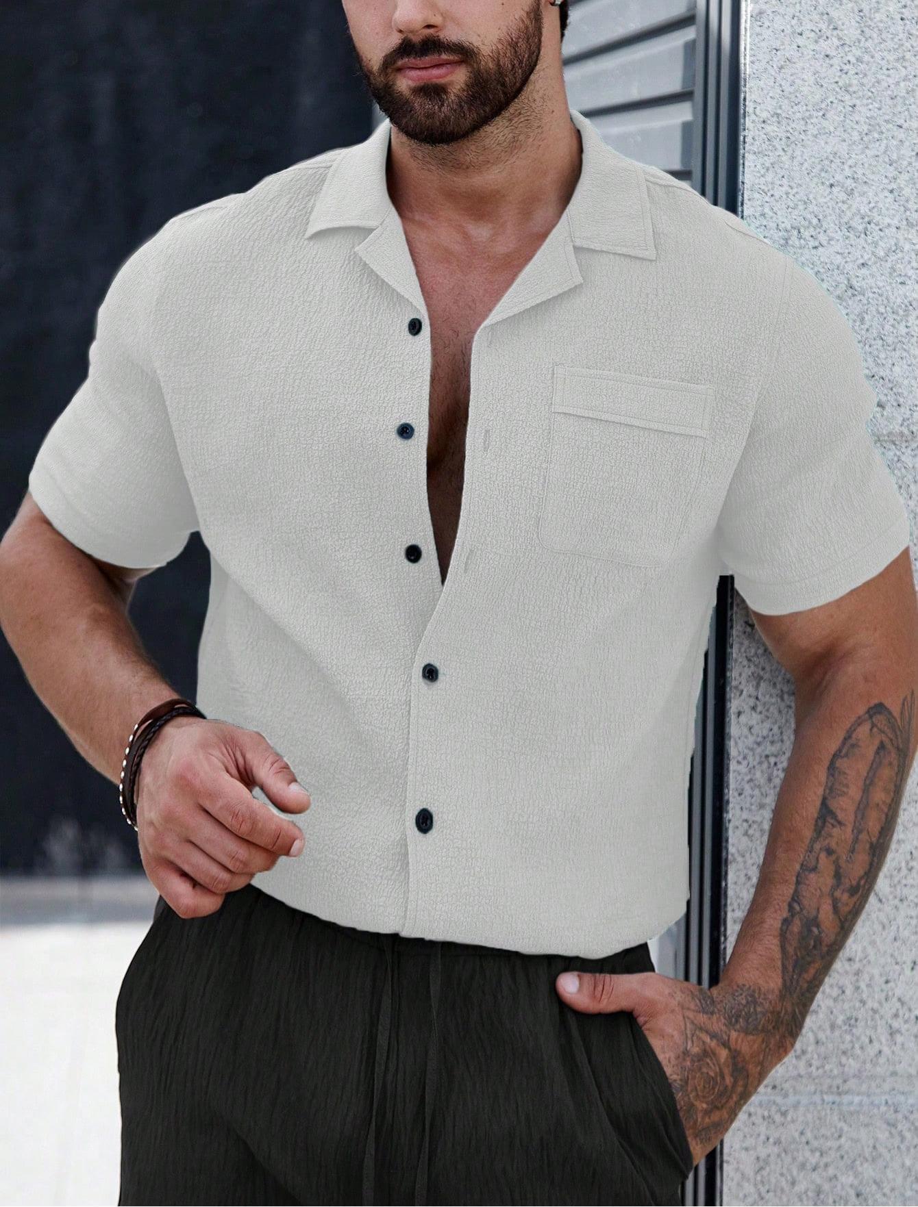 Mens Breathable Wrinkle-Resistant Versatile Semi-Formal Shirt - Image 39