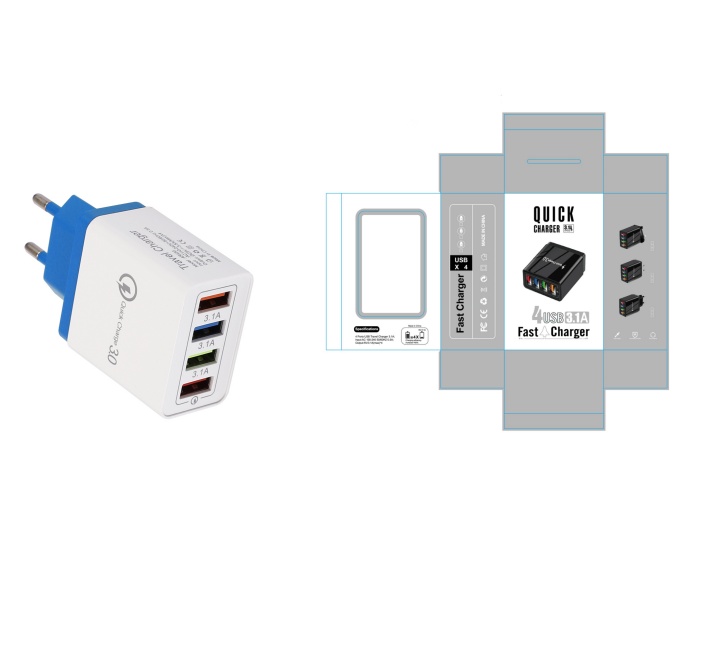 USB Charger Quick Charge 3.0 4 Phone Adapter For Tablet Portable Wall Mobile Charger Fast Charger - Image 20