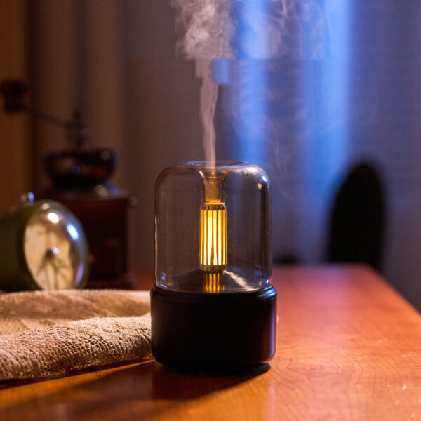 Atmosphere Light Humidifier Candlelight Aroma Diffuser Portable 120ml Electric USB Air Humidifier Cool Mist Maker Fogger 8-12 Hours With LED Night Light - Image 6