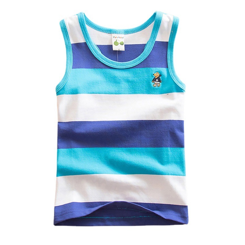 Breathable Cotton Striped Sleeveless Kids Vest - Image 2