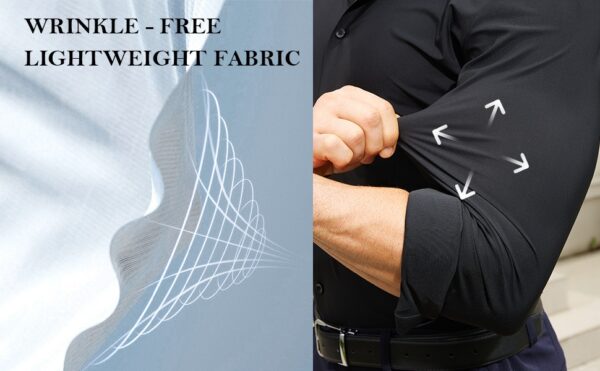 High-elasticity Mens Seamless Wrinkle-free Ice-silk Long-sleeve Shirt - Image 11