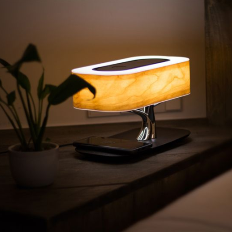 Creative Tree Light Table Lamp Bluetooth-Compatiable Music Speaker Bedside Light Dimmable Phone Wireless Charging Desk Lights - Image 11