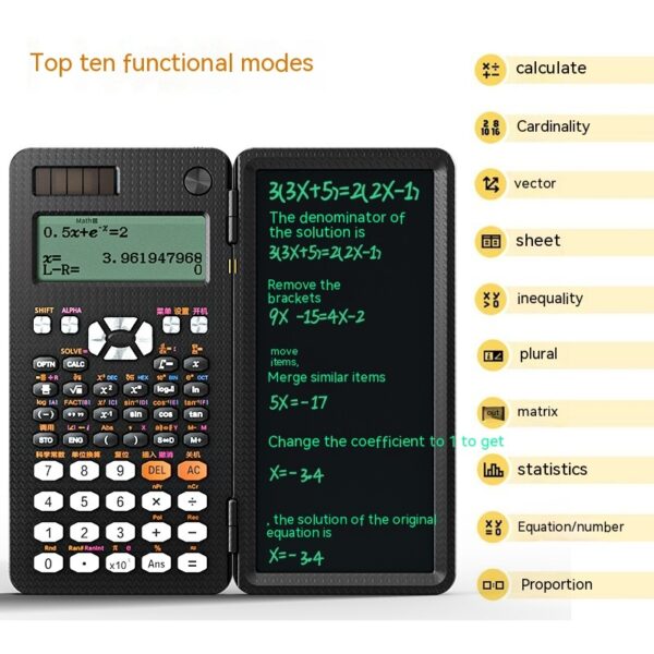 2 In 1 Foldable Scientific Calculators Handwriting Tablet Learning Function Calculator  Foldable Desk Scientific Calculators - Image 10