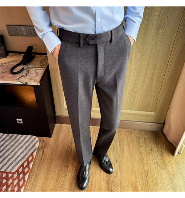 Men's Invisible Elastic Waist Thickened Warm Wool Trousers - Image 3