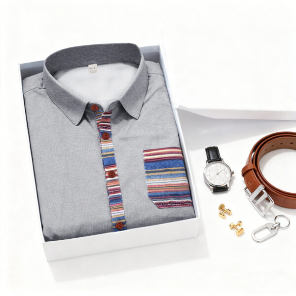 Men's Contrasting-Color Beach Short-Sleeve Casual Shirt - Image 17