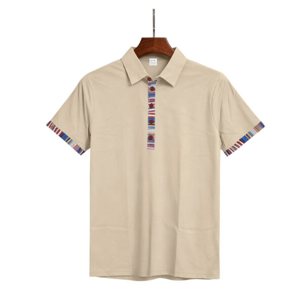 Men's Casual Lapel Contrast-color Polo Shirt Short-sleeve Polo Tee - Image 21