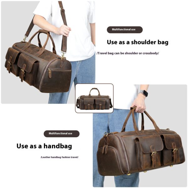 Leather Handheld Portable Travel Bag - Image 2