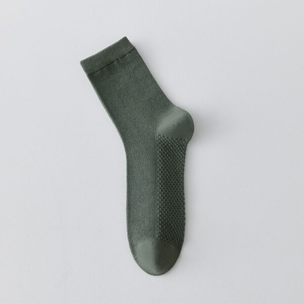 Pure Cotton Breathable Mesh Long Business Socks - Image 16