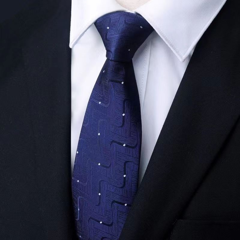 Mens Business Formal Zipper Tie With Blue Stripes - Image 50