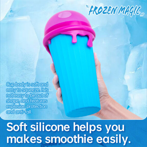 500ml Large Capacity Slushy Cup Summer Squeeze Homemade Juice Water Bottle Quick-Frozen Smoothie Sand Cup Pinch Fast Cooling Magic Ice Cream Slushy Maker Beker Kitchen Gadgets - Image 14