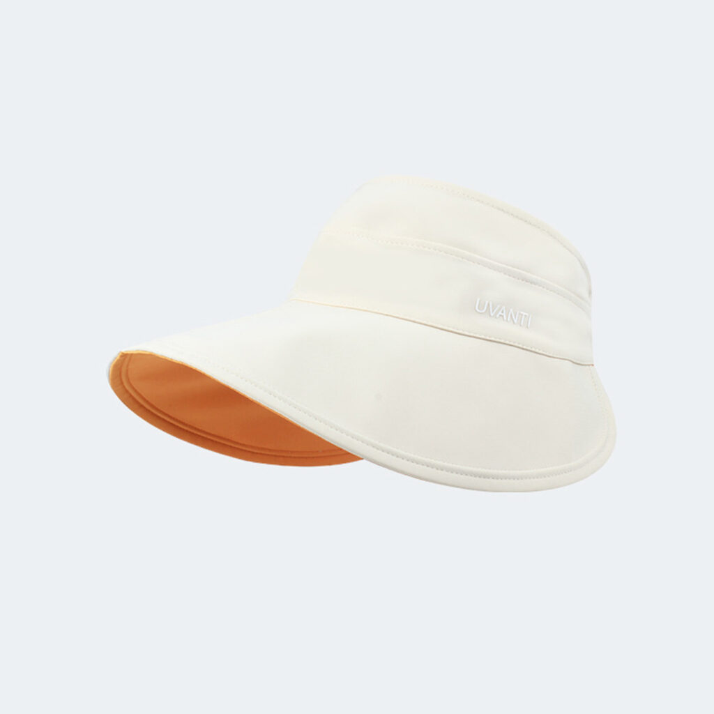 Solid-color Simple Double-sided Wide-brimmed Hat With Empty Crown, Light And Fresh Outdoor Wrap-around Style Large Brim, With Storage Function For Sun Protection.