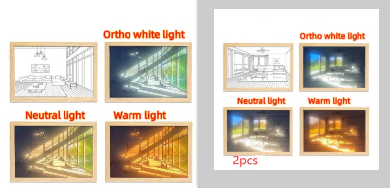 Illuminated Picture LED Decorative Light Painting Bedside Picture Style Creative Modern Simulate Sunshine Drawing Night Light Gift - Image 70