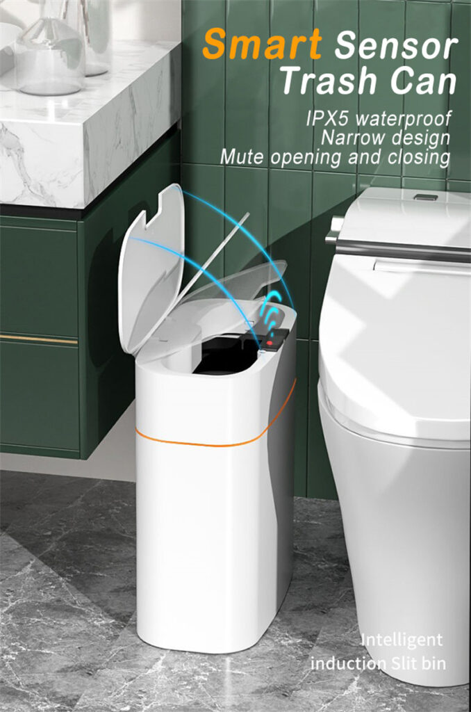 Smart Trash Can With Lid For Bedroom And Living Room Kitchen Storage Box Trash Can Induction Small Car Box Automatic Smart Dustbin Smart Trash Bin