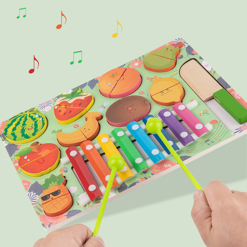 Baby Busy Board Diy Accessories Fruit Games Wooden Toys - Image 7