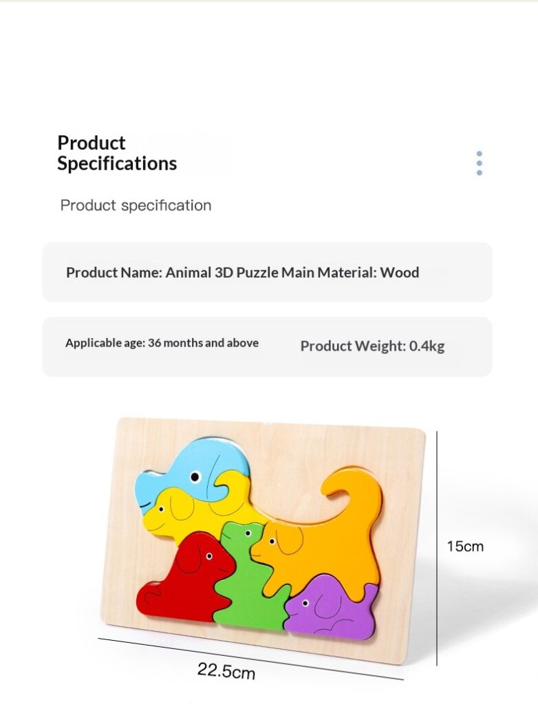 Wooden Dinosaur Animal Shape-Matching Grasping Board For Early Childhood Learning