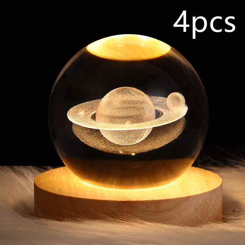 LED Night Light Galaxy Crystal Ball Table Lamp 3D Planet Moon Lamp Bedroom Home Decor For Kids Party Children Birthday Gifts - Image 20