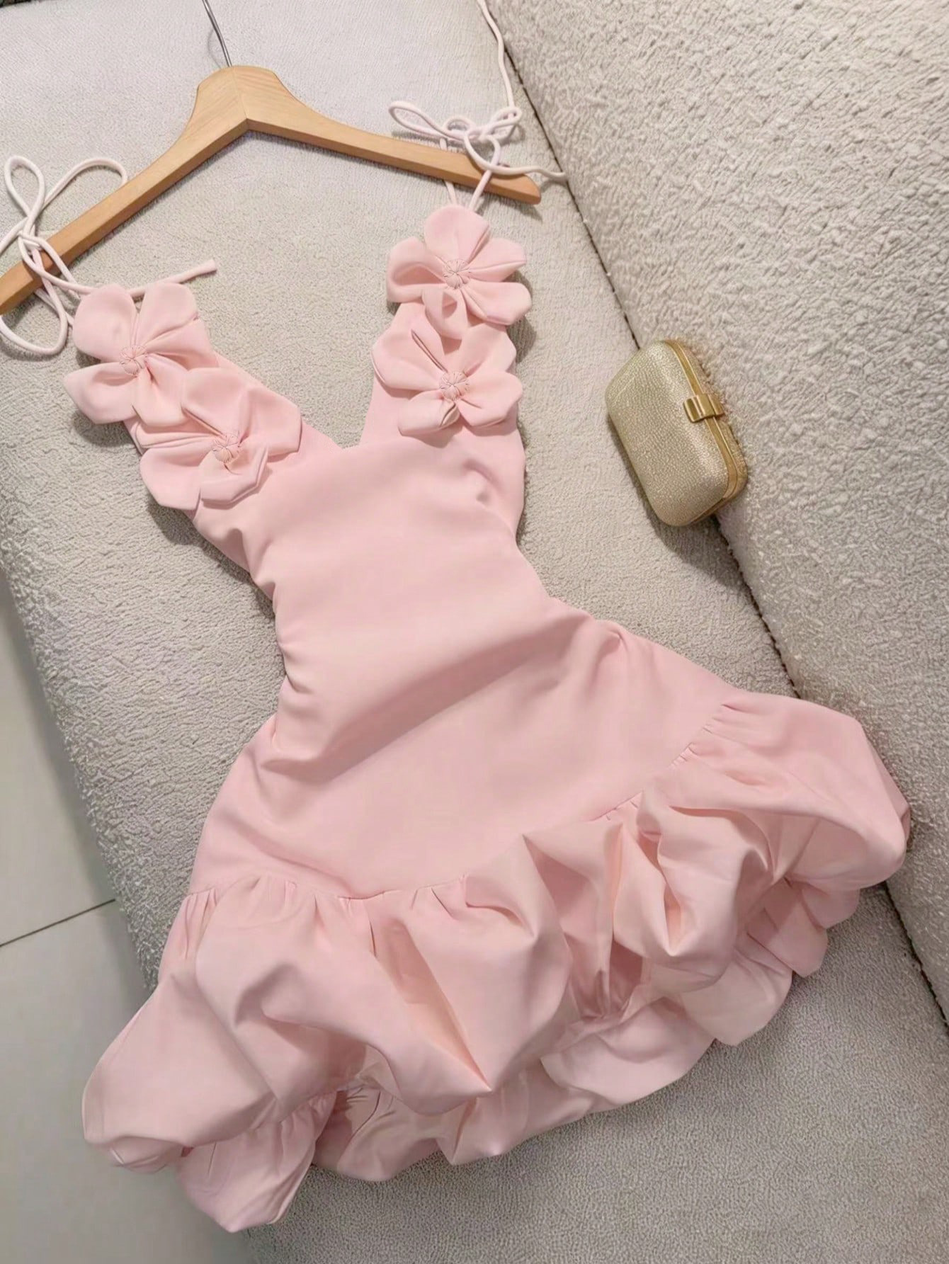 Sexy Bud Blossom Floral Strap Holiday Dress - Image 4