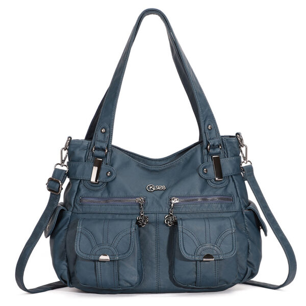 Fashion Ladies Soft Leather Portable Messenger Bag Crossbody Bags For Women Zipper Pocket Soft Casual Tote - Image 11