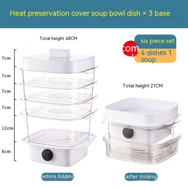Multi-layer Dish Cover Heat Preservation Kitchen Cover Dining Table Leftover Storage Box Transparent Stack Cooking Hood Steamer - Image 22