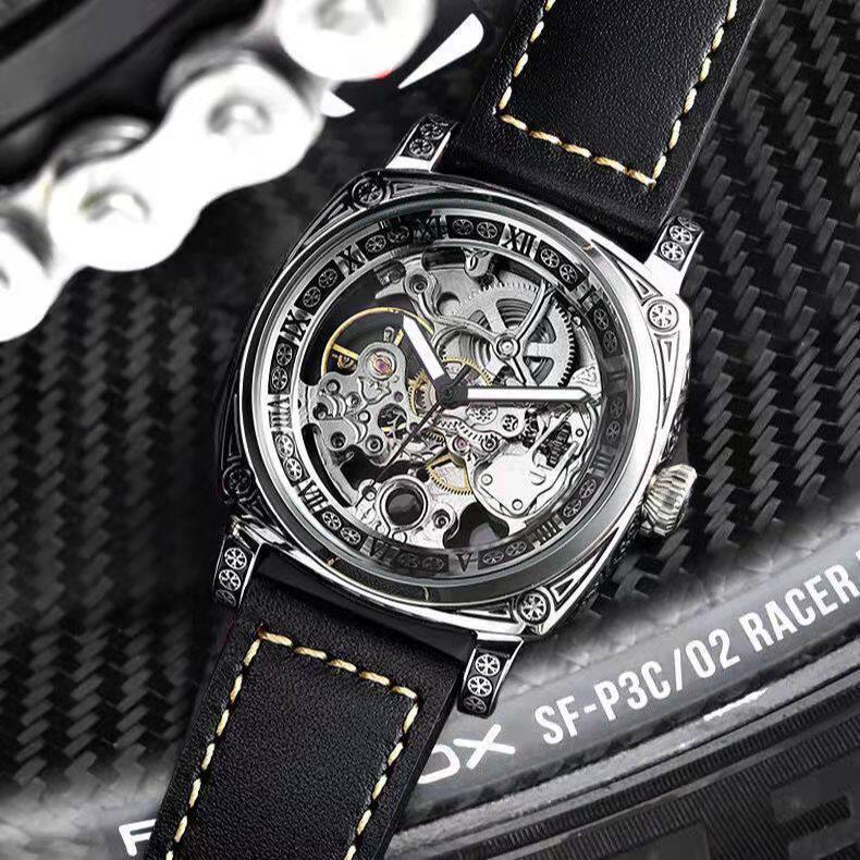 Carved Vintage Fashion Hollow Mechanical Automatic Mens Watch - Image 5