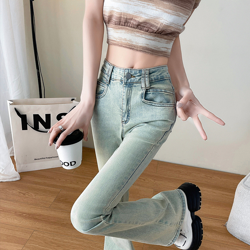 Light Blue American-Style Flared Jeans For Women - Image 4