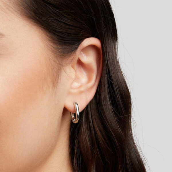 Stainless Steel 18K Gold-Plated Mini O-Ring Earrings - Image 2