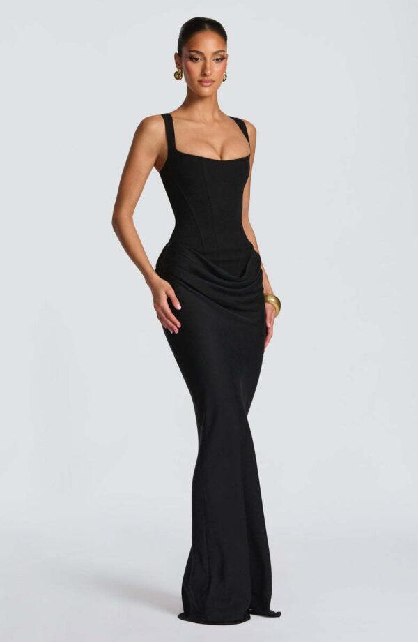 Women's Strapless Sleeveless Sheath Maxi Dress - Image 3