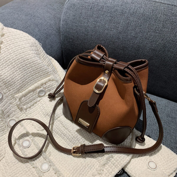 New Trendy Bucket PU Leather Handbag For Women Luxury Messenger Shoulder Bag Hot Sale - Image 4