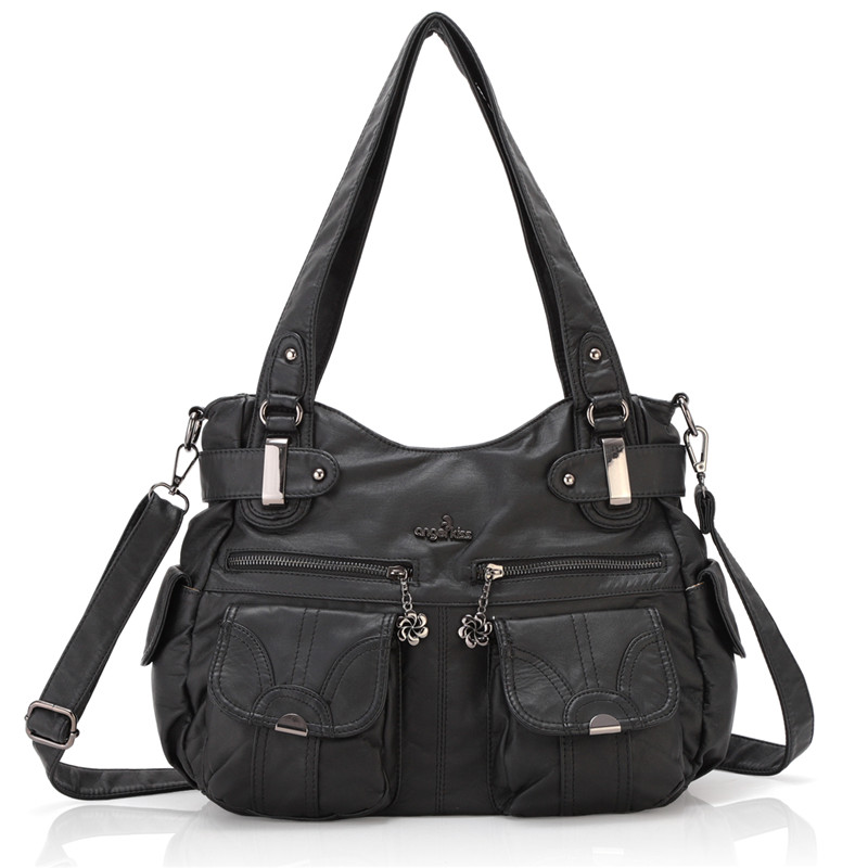 Fashion Ladies Soft Leather Portable Messenger Bag Crossbody Bags For Women Zipper Pocket Soft Casual Tote - Image 12