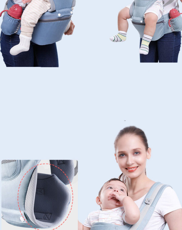 Ergonomic Baby Carrier Infant Baby Hipseat Carrier 3 In 1 Front Facing Ergonomic Kangaroo Baby Wrap Sling - Image 16