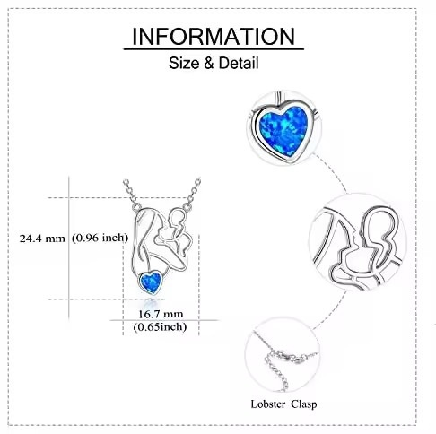 S925 Silver Mothers Day Heart-shaped Hollow All-Match Parent-Child Necklace - Image 7