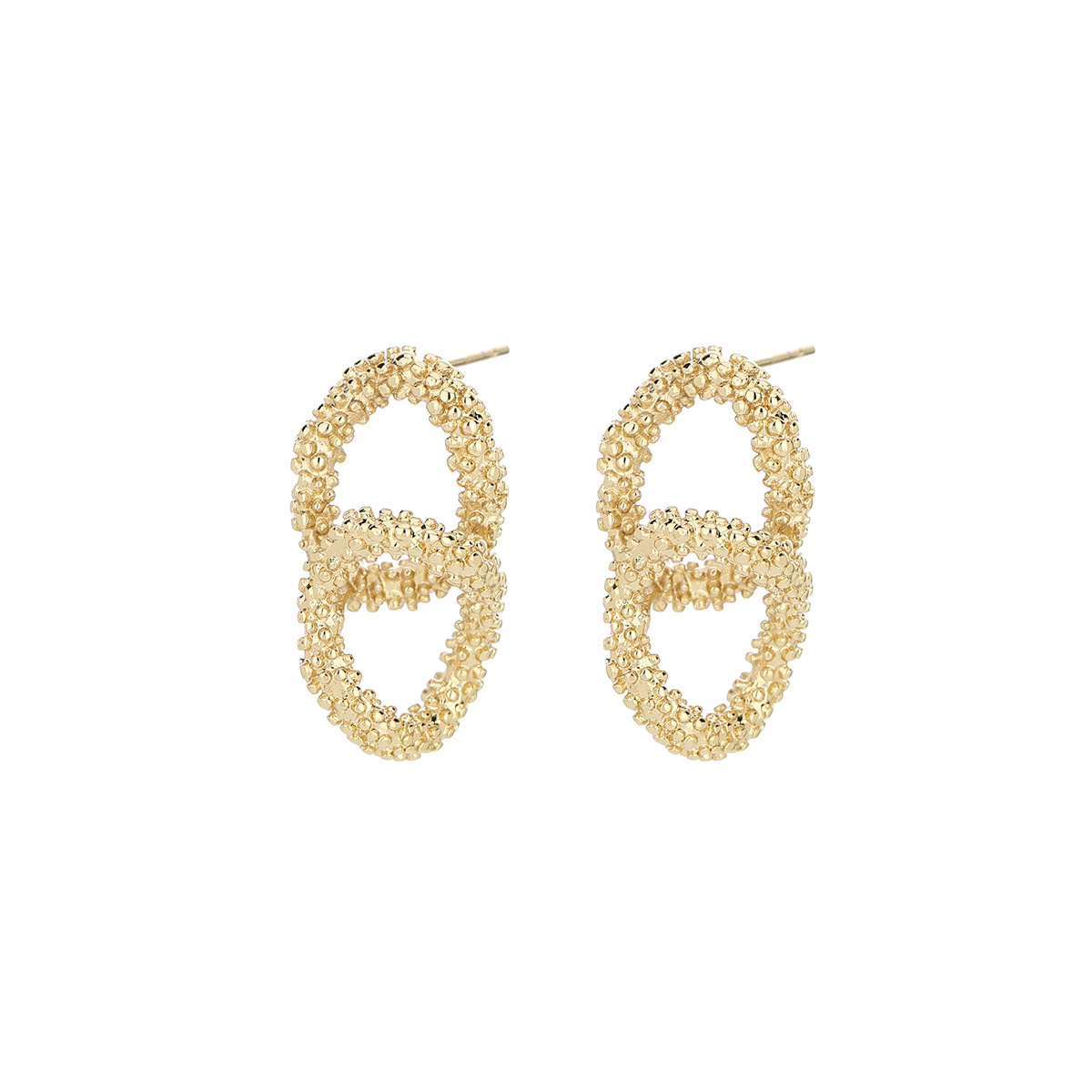French Retro Frosted Hoop Earrings, Fashion Trendy Temperament Simple Studs, All-Match Geometric Vintage Jewelry - Image 2