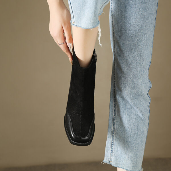 Fat Feet British Style Chunky Heel Booties - Image 15