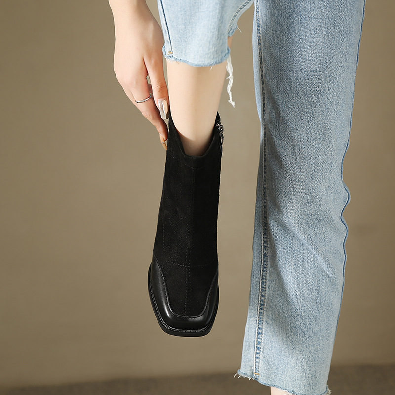 Fat Feet British Style Chunky Heel Booties - Image 15