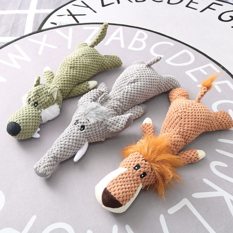 Plush Cartoon Puppy Dog Toy Pet Dog Chew Squeak Toys For Small Dogs Teeth Grinding Pet Products Dog Accessories - Image 1