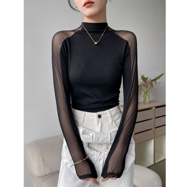 Women's High-Neck Mesh Slimming Top - Image 7