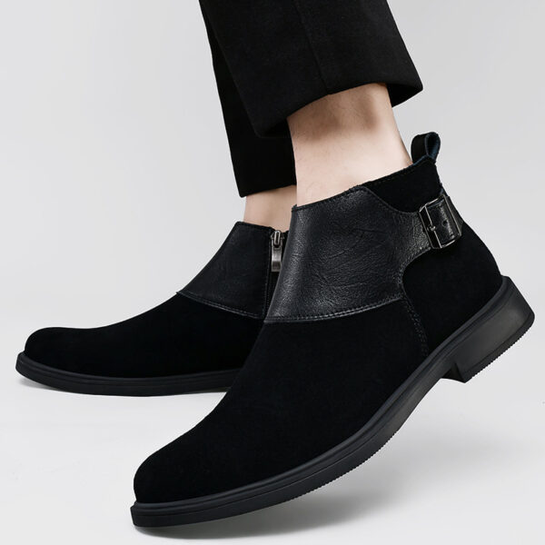 High-top British-style Leather Zip-up Ankle Boots - Image 2